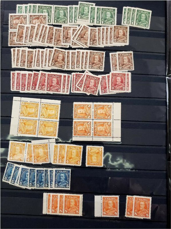 HERRICKSTAMP CANADA Unused Lot Hinged w/ OG. Pre-1940 Stock. Scott Approx $4900