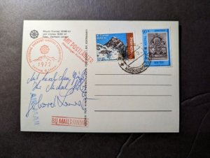 1972 Nepal Postcard Cover Kathmandu Signed Expedition Members Mount Everest