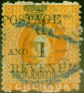 Grenada 1890 1d on 2s Orange SG44 Fine Used