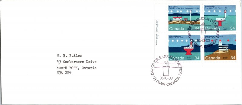 Canada, Worldwide First Day Cover, Lighthouses