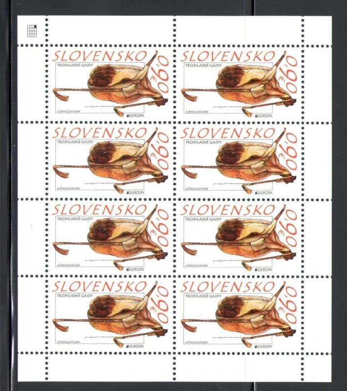 2014 Europa Cept Slovakia, Slovensko 1 Sheetlet Di 8 Values  Instruments Mus