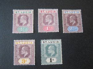 St Lucia 1902 Sc 43-48 set MH