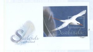 Norfolk Island 858 2005 $4 seabird (red-tailed tropical bird) mini-sheet on an unaddressed cacheted first day cover.