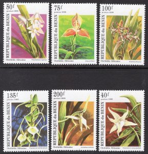 Benin MNH 795-800 Orchids Flowers 1995 SCV 3.55