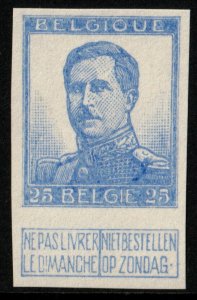 ✔️ BELGIUM 1912 - LEOPOLD IMPERFORATED PROOF ULTRA - Sc. 105/A45 MNGAI [1BE01]