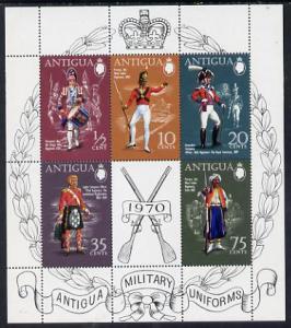 Antigua 1970 Military Uniforms (1st series) perf m/sheet ...