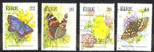 Ireland Sc# 612-615 Used (b) 1985 Butterflies