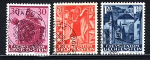 Liechtenstein #372-374  Used    VF   CV $2.55  ....   3510149