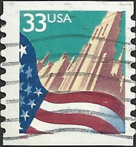 # 3281c USED FLAG AND CITY SMALL DATE