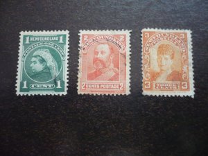 Stamps - Newfoundland - Scott# 80,82,83 - Used Part Set of 3 Stamps