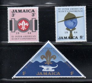 Jamaica Sc 233-235 1964 Boy Scout Conference stamp set mint NH