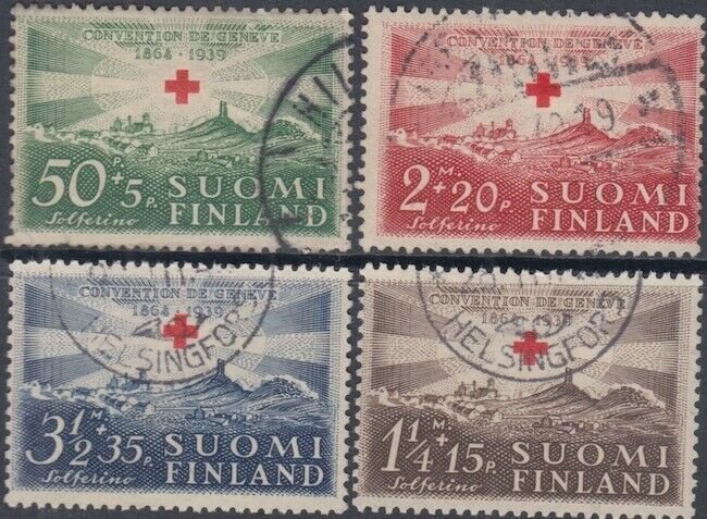 FINLAND Sc #B35-8 SEMI POSTAL SET CPL USED with MILITARY BATTLEFIELD