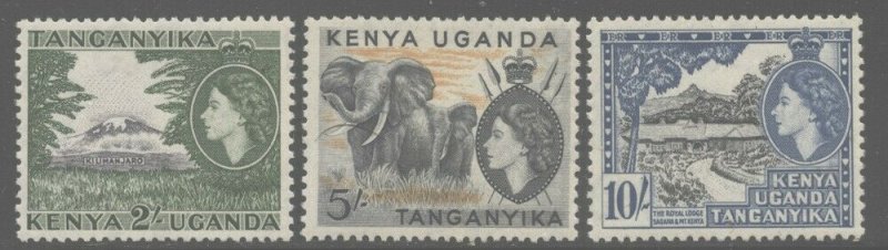 Kenya, Uganda 1954 Elizabeth Definitive set Sc# 103-17 NH