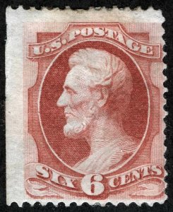 US Sc 148 Carmine 6¢ Heavy HR Small Part Disturbed Gum NBNCo. Printing