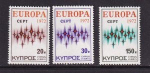 Cyprus   #380-382   MNH   1972    Europa    sparkles