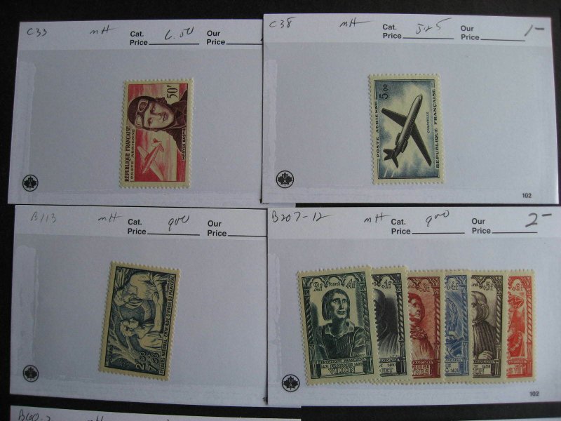 Sales cards full of France MH stamps (unverified), check them out!  