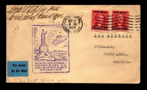 Canal Zone 1929 FFC to Buenos Aires / Light Creasing - L22699