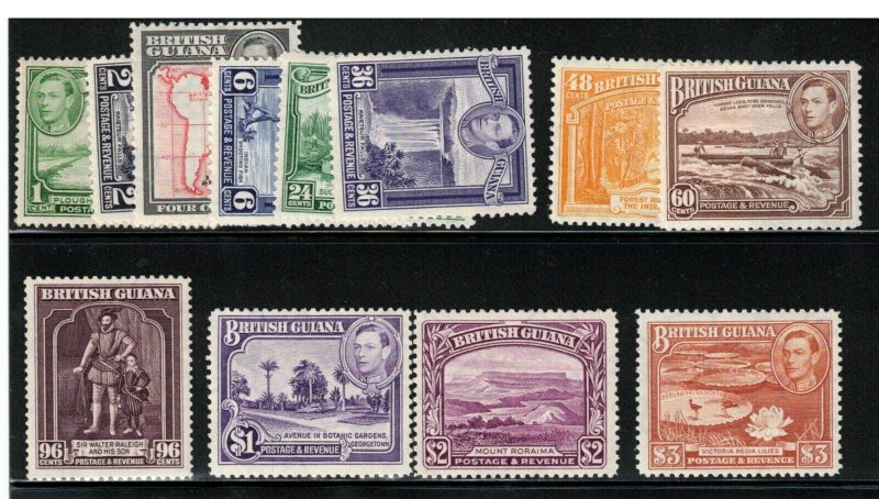 British Guiana #230 - #241 Very Fine Never Hinged Set