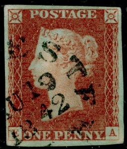 SG8, 1d red-brown, FINE USED. Cat £750. TOWN POSTMARK. 4 MARGINS