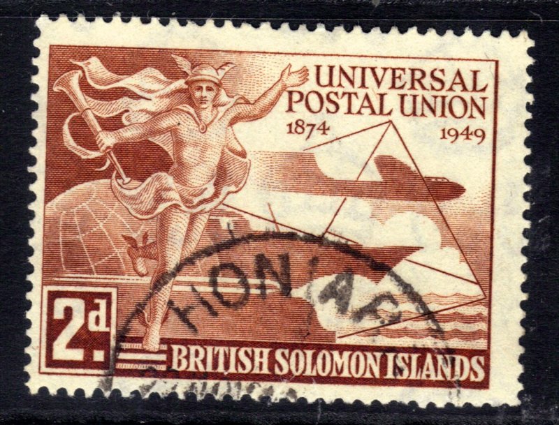 British Solomon Islands 1949 KGV1 2d Brown UPU used SG 77 ( B705 )