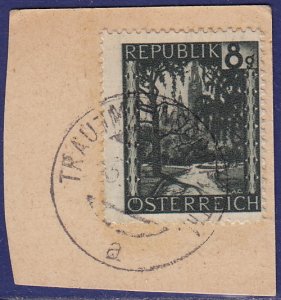 Austria - 1946 - Scott #484a - used on piece - TRAUTMANNSDORF pmk