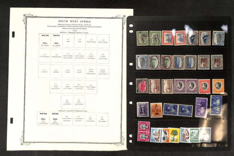 South West Africa Stamp Collection on 24 Scott Specialty Pages, 1923-1967 (BC)