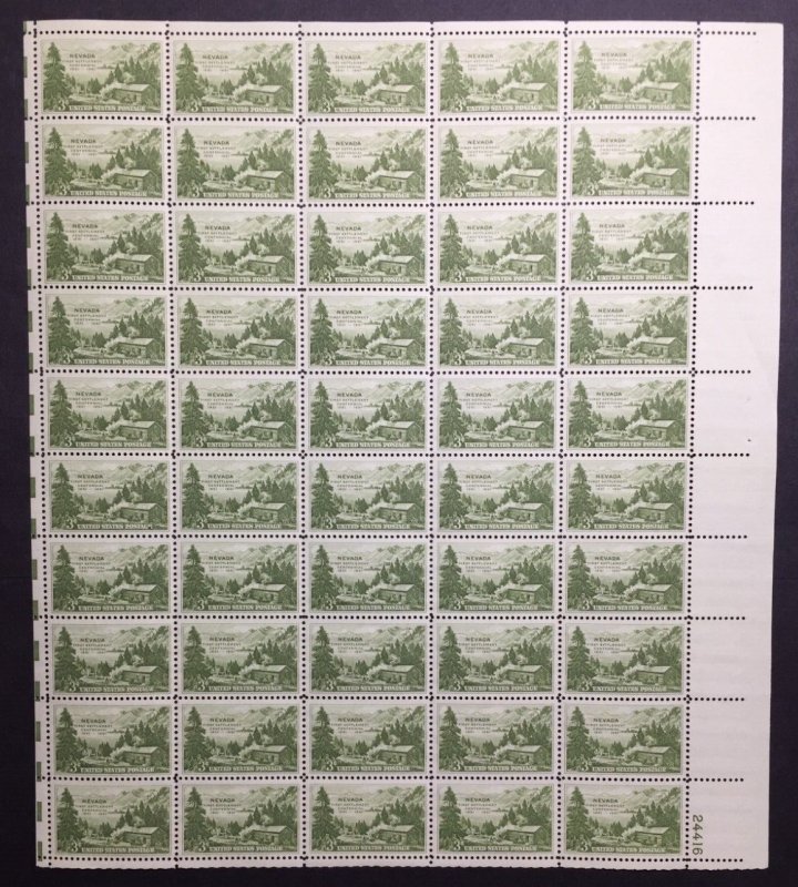US, 999, NEVADA, FULL SHEET, MINT NH, 1950'S COLLECTION
