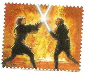 US 4143d Star Wars Anakin Skywalker Obi-Wan Kenobi 41c single (1 stamp) MNH 2007