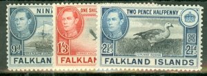 Falkland Islands 84-92, 101 mint CV $78.70; scan shows only a few