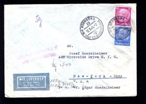 Germany Judaica Sara SCARCE Censor Eagle Right Frankfurt Nuremberg 1941 Cover 6a