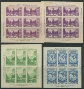 USA - 9 x Diff Unused Souvenir Sheets