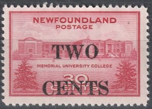 Newfoundland #268  Mint OG  Hinged ,  VF (~1645)