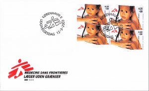 Denmark Danmark Scott B88 FDC block of 4,  Doctors without borders