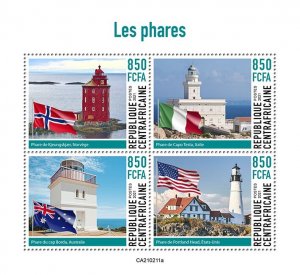 C A R - 2021 - Lighthouses - Perf 4v Sheet - Mint Never Hinged