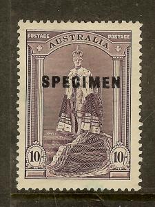 Australia, Scott #178, 10sh King George VI Overprinted SPECIMEN, MH