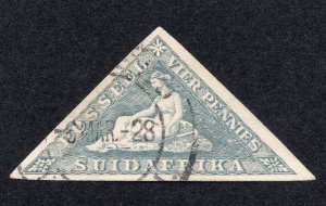 South Africa 1926 4p blue gray Hope, Scott 22 used, value = $1.40