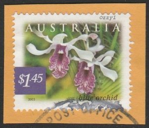 Australia #2111 2003 $1.45 Blue Orchid USED-VF-on piece