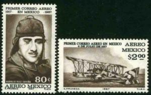 MEXICO C325-C326 50th Anniversary of the 1st Air Mail flight