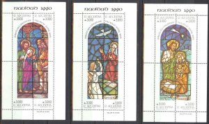 Argentina Sc# 1723-1725 MNH Sheet/4 1990 Christmas