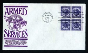 # 940 Block of 4 First Day Cover addressed with Anderson cachet - 5-9-1946 - # 2