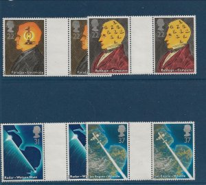 GREAT BRITAIN Sc 1360-63 NH GUTTER PAIRS of 1991 - SCIENCE