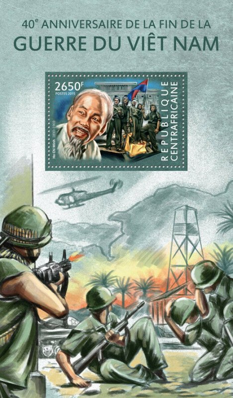 Central African Rep Military Stamps 2015 MNH Vietnam War Ho Chi Minh 1v S/S 