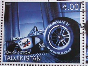 TAJIKISTAN -2000-MC LARREN-FORMULA 1-RACE CARS CTO SHEET VERY FINE