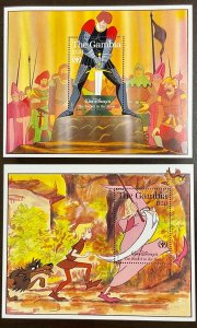 Gambia Disney 2 Sword and the Stone Souvenir Sheets 5 1/4 x 5” 1991