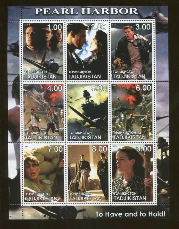 Tajikistan Commemorative Souvenir Stamp Sheet - Motion Picture Pearl Harbor