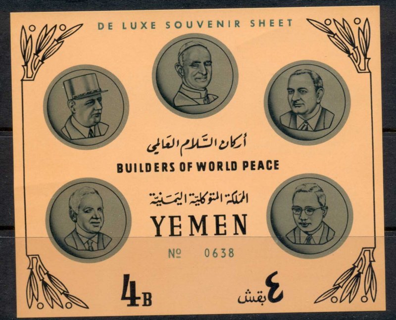 Yemen Kingdom 1966 Mi#MS30B Famous Personalities of the 20th Century MS MUH