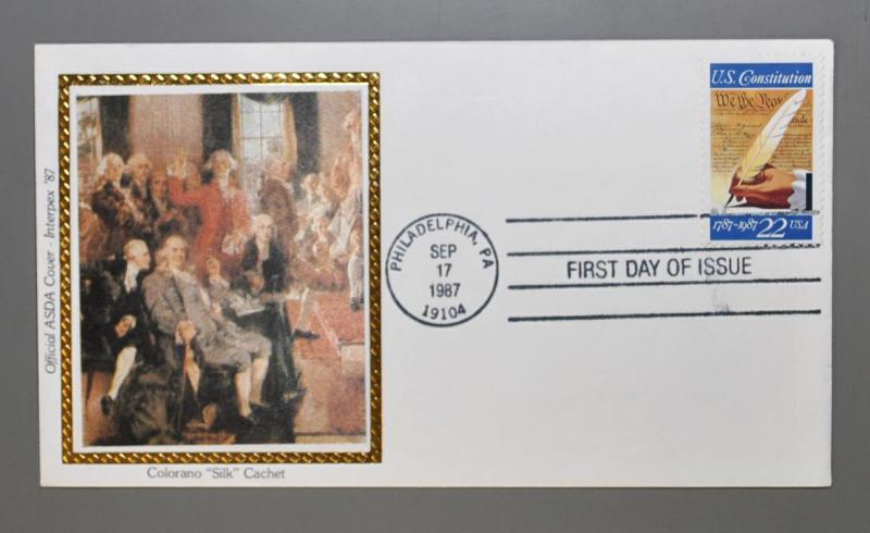 #2360 FDC 22¢ U.S. Constitution Colorano Silk ASDA Cachet