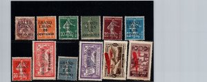 Lebanon early stamps France overprinted stamps #1 to 11 *