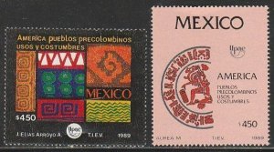 MEXICO 1629-1630, UPAE AND PRODUCTS OF PRE-COLUMBIAN PEOPLES. MINT, NH. VF.