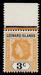 LEEWARD ISLANDS QEII SG129, 3c yellow-orange and black, NH MINT.